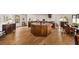Gourmet kitchen featuring a center island, custom cabinets, and hardwood floors at 595 Overbrook Nw Dr, Atlanta, GA 30318