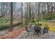 Picturesque backyard with stone patio and stream at 275 Tynebrae Pl, Roswell, GA 30075