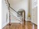 Spacious foyer with staircase, hardwood floors, and grand entrance at 275 Tynebrae Pl, Roswell, GA 30075