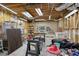 Unfinished basement, perfect for storage or a project area, with exposed ductwork and shelving at 1270 Smokehouse Trl, Cumming, GA 30041