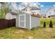 The backyard has a shed, providing ample space for all storage needs at 4015 Embassy Way, Lilburn, GA 30047