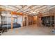The unfinished basement has insulation and is framed for customizing at 2160 Liberty Hts, Fairburn, GA 30213