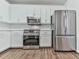 Modern kitchen featuring stainless steel appliances and white cabinets at 423 Eagle Ridge Trl, Canton, GA 30114