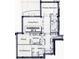 Floor plan showing the living room, kitchen, primary bedroom, dining, and 2nd bedroom layout at 2500 Peachtree Nw Rd # 207S, Atlanta, GA 30305