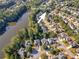 An aerial view of the neighborhood with amenities indicated by a text overlay at 152 Vinings Lake Ct, Mableton, GA 30126