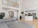 Open floor plan showcasing the living room, staircase, and partial kitchen view at 152 Vinings Lake Ct, Mableton, GA 30126