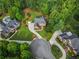 Aerial view of the property with lush landscaping and circular driveway at 2930 Monticello Dr, Cumming, GA 30041