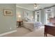 Cozy bedroom with neutral tones, two windows, ceiling fan, and carpet flooring at 2930 Monticello Dr, Cumming, GA 30041