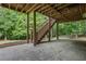 Open patio below the deck offers a unique outdoor space with access to the backyard and wooded surroundings at 2930 Monticello Dr, Cumming, GA 30041