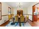 Dining room with modern chandelier and stylish furniture set at 3292 Holly Mill Ct, Marietta, GA 30062