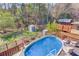 Backyard with above ground pool, surrounded by wooden deck, perfect for entertaining at 5494 Princeton Oaks Ln, Sugar Hill, GA 30518