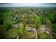 Stunning aerial view of neighborhood homes surrounded by lush green trees and mature landscaping at 240 Pinebrook Way, Roswell, GA 30076