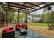 Relaxing backyard with comfortable seating under a pergola, overlooking the lawn and home at 240 Pinebrook Way, Roswell, GA 30076