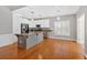 Eat-in kitchen with center island, shutters, and stainless steel appliances at 2445 Ridgelake Dr, Villa Rica, GA 30180