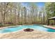 This backyard pool is surrounded by a lush green lawn, providing a peaceful and private escape at 500 Poplar Creek Xing, Canton, GA 30114