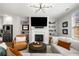 Inviting living room with fireplace, TV, and stylish decor, perfect for relaxation and entertainment at 234 Retreat Ln, Canton, GA 30114