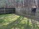 Fenced backyard with grass and trees along the property line at 3518 Sable Glen, South Fulton, GA 30349