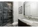 Bathroom with marble walls and floors and a marble countertop at 3680 Sewell Mill Rd, Marietta, GA 30062
