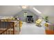 Bright, airy bedroom with a skylight, patterned wallpaper, and a dedicated desk and workspace area at 518 Hill St Se, Atlanta, GA 30312