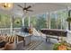 Outdoor patio area with furniture, grill, and view of backyard at 121 Rising Star Rd, Fayetteville, GA 30215