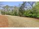 Spacious backyard with dry grass and plenty of surrounding trees at 1228 Church St, Decatur, GA 30030