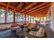 Covered patio features comfortable seating and views of the landscaped backyard at 406 Whitmore Nw Dr, Atlanta, GA 30305