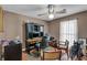 Office space with ceiling fan and lots of natural light at 8698 Twin Oaks Dr, Jonesboro, GA 30236