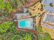 Aerial view of the community pool with lounge chairs and landscaped walking paths at 1198 Olmsted Park Rd, Decatur, GA 30033