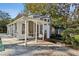 Pool house featuring a screened in porch area, next to the pool with a small yard and landscaping at 2820 Andrews Nw Dr, Atlanta, GA 30305