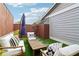 Relaxing patio space featuring a patio umbrella, outdoor seating, and artificial grass at 4988 Meadow Ln, Marietta, GA 30068