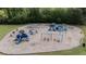Aerial view of playground featuring multiple blue slides and swings at 557 Winder Trl, Canton, GA 30114