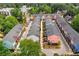 Aerial view of colorful townhome community surrounded by lush greenery at 140 Color Cir, Atlanta, GA 30317