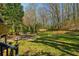 Fenced backyard with trees and a view of the neighbor's house at 460 Stockwood Dr, Woodstock, GA 30188