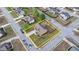 An aerial view shows this well-maintained home with a fenced backyard and mature landscaping in a suburban neighborhood at 9 Oatgrass Dr, Grayson, GA 30017