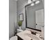 Simple powder room with a mirror, sink and toilet at 9 Oatgrass Dr, Grayson, GA 30017