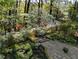 An amazing backyard garden with flowering bushes and stone pathway in lush setting at 12 Braemore Dr, Atlanta, GA 30328