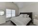 This bedroom boasts a plush bed, neutral decor, an abundance of natural light, and comfortable carpeting at 2546 Summer Song Way, Buford, GA 30519