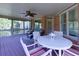Relaxing screened porch with ceiling fan, offering a perfect spot for outdoor dining and lounging at 981 Cranbrook Glen Ln, Snellville, GA 30078