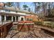 Backyard patio featuring a hot tub on a wooden deck and access to the pool at 9835 Trace Vly, Sandy Springs, GA 30350