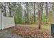 Backyard featuring a wood fence and wooded area at 2892 Norfair Ne Loop, Lithonia, GA 30038