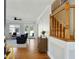 Bright foyer showcases hardwood floors, staircase, and an open view of the living room at 235 Chicopee Ne Dr, Marietta, GA 30060