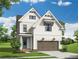 New two-story home boasts white siding, a two car garage and inviting entrance at 630 Silva St, Cumming, GA 30040
