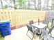 Outdoor patio area with table, chairs and a wooden fence surrounding the property at 7005 Livia Pt, Riverdale, GA 30296