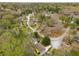 A tranquil neighborhood is revealed in this aerial shot, featuring mature trees and well-maintained homes at 3069 Thrasher Cir, Decatur, GA 30032
