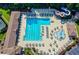Aerial view of the community pool and water slide, offering relaxation and fun for all ages at 803 Amerden Ponds Ct, Johns Creek, GA 30097