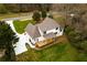 Aerial of the backyard with deck and fresh landscaping at 4440 Cannon Rd, Loganville, GA 30052
