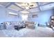 Comfortable living room with coffered ceiling, plush sectional sofa, and stylish decor at 910 Shannon Mist Dr, Loganville, GA 30052
