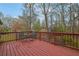 Relaxing outdoor deck with seating offers a serene backyard view at 2735 Peachtree Walk, Duluth, GA 30096