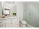 Stylish bathroom with a glass-enclosed shower, modern vanity, and elegant fixtures at 1100 Muirfield Ct, Alpharetta, GA 30005