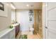 Modern bathroom with sleek vanity, glass-enclosed shower, and contemporary fixtures at 1101 Juniper Ne St # 612, Atlanta, GA 30309